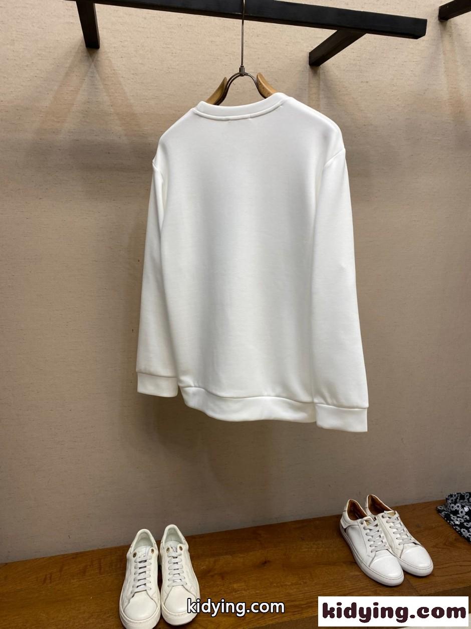 シンプル トリオンフ刺繍 スウェットシャツ セリーヌ Tシャツ 偽物 ホワイト-0