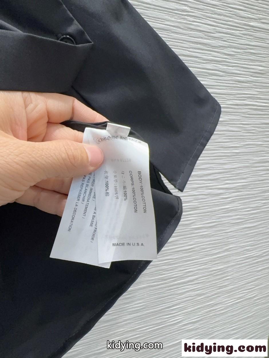 クロスパッチ コットン 長袖シャツ クロムハーツ シャツ 偽物 ブラック-0