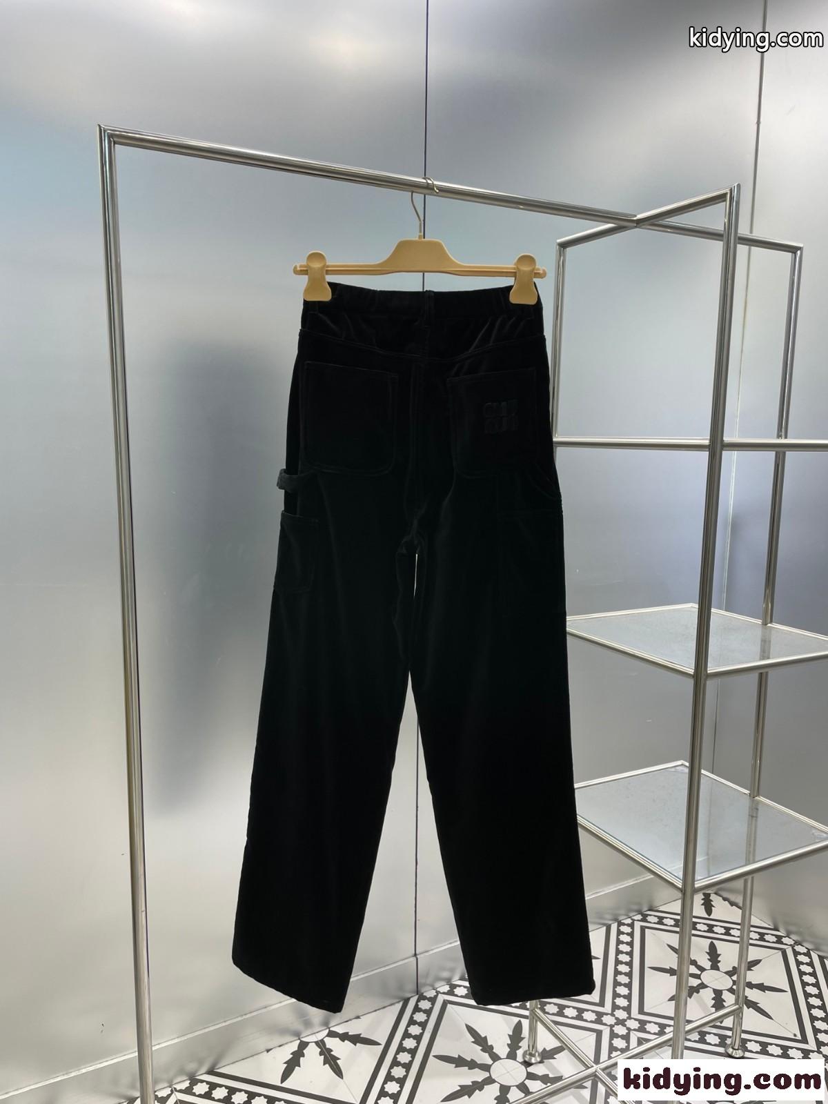 ウォッシュドベルベット パンツ ミュウミュウ パンツ コピー レディース-2