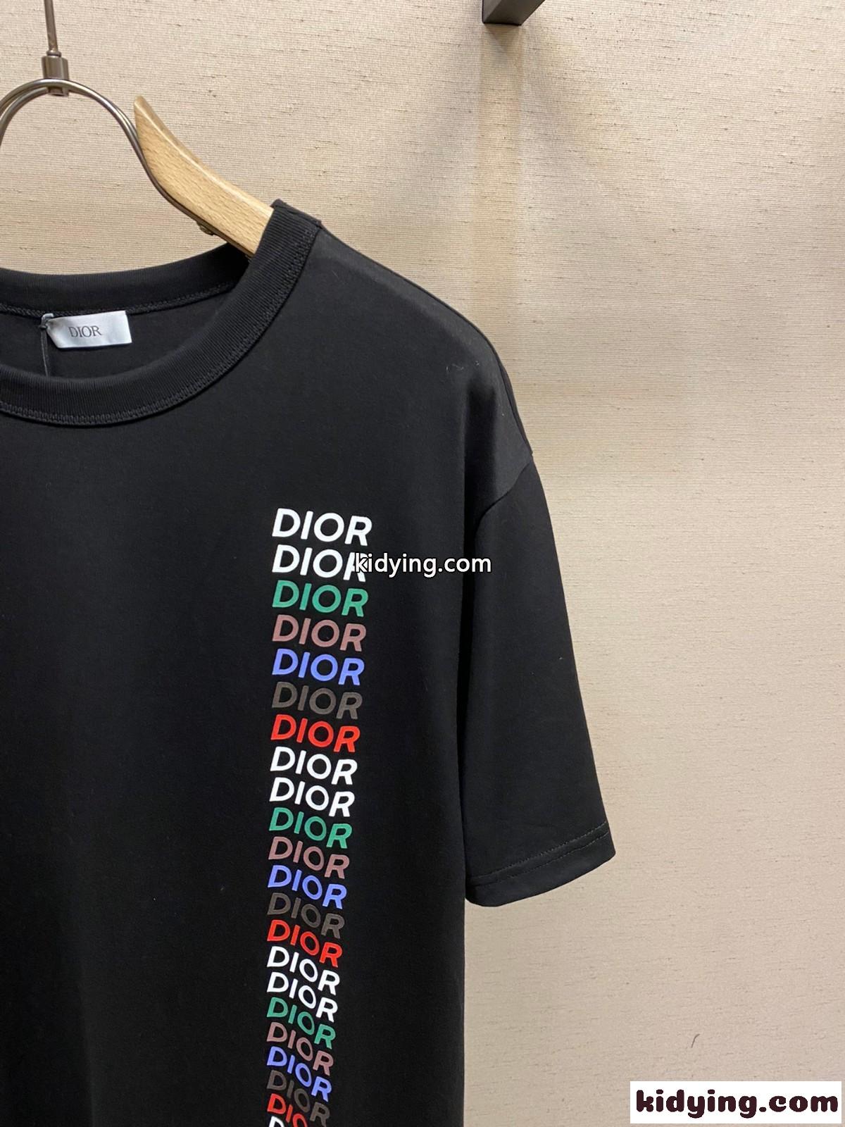 人気 おしゃれ ロゴ入り クリスチャン・ディオール Tシャツ コピー 半袖Tシャツ ブラック-2