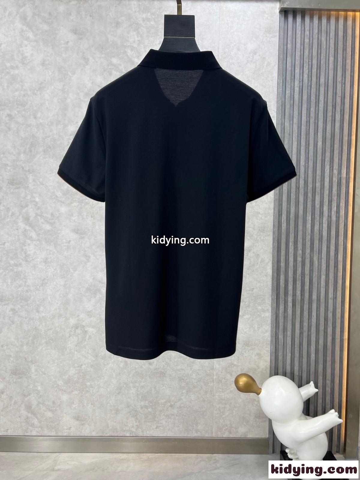 カジュアル メンズ ポロシャツ エルメネジルド・ゼニア 半袖Tシャツ コピー ブラック-1