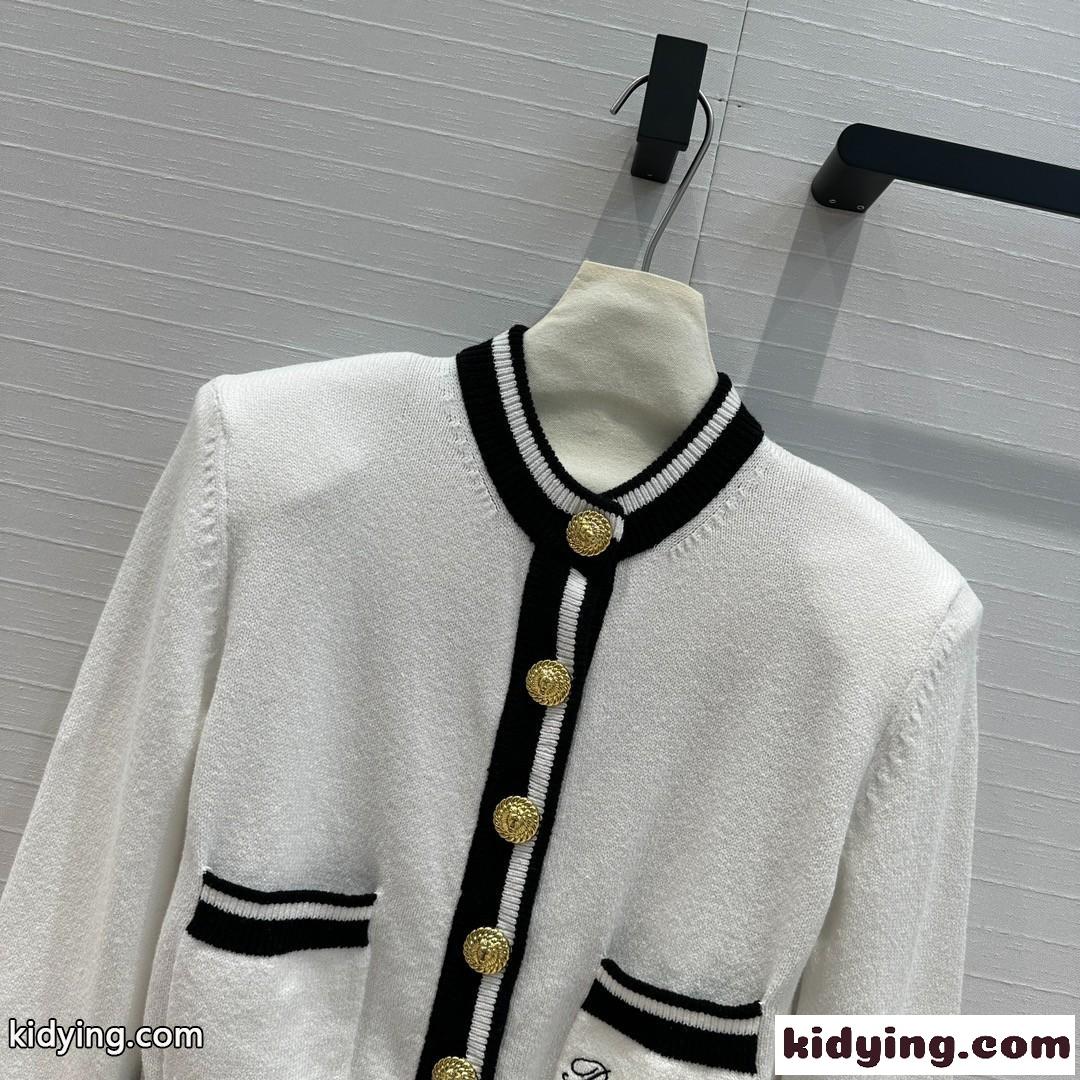 Balmain シグネチャー ニットカーディガン バルマン ニット コピー ホワイト-2