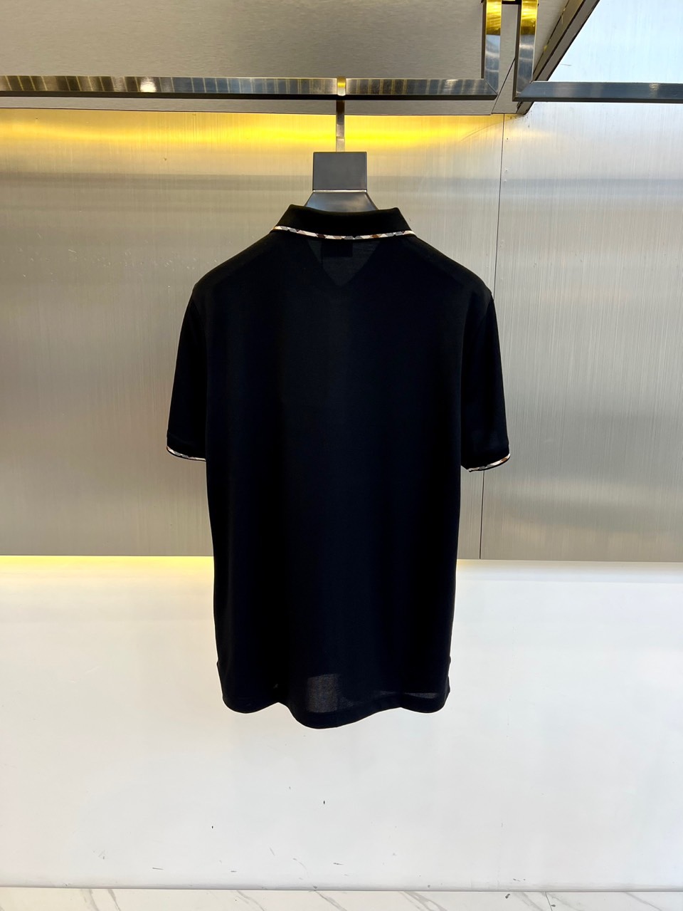 洗練された コットンピケ ポロシャツ バーバリー Tシャツ コピー ブラック-4