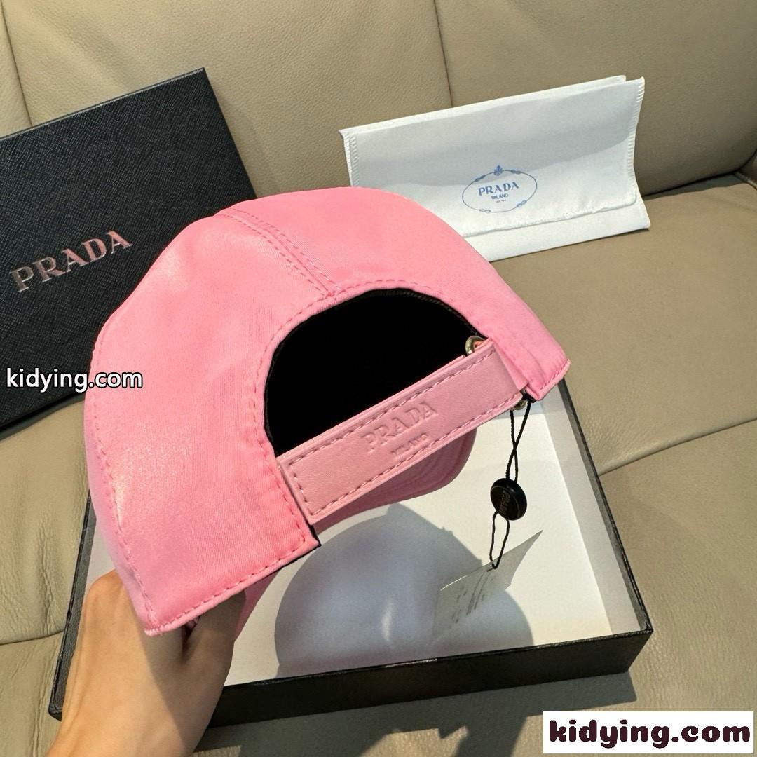 大人気!シンプル 上品 ベースボールキャップ プラダ キャップ 偽物 ピンク-3
