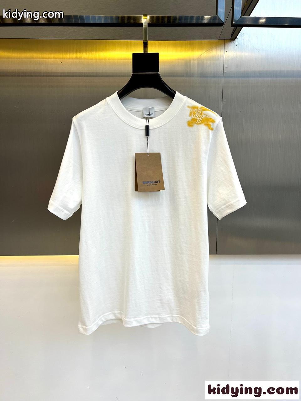 カジュアル 快適 コットンTシャツ バーバリー 半袖Tシャツ コピー ホワイト-0