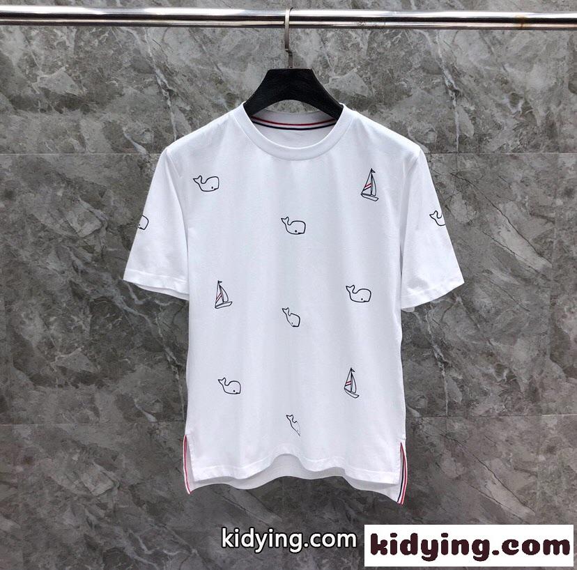 可愛い おしゃれ トムブラウン Tシャツ 偽物 コットン 半袖Tシャツ-0