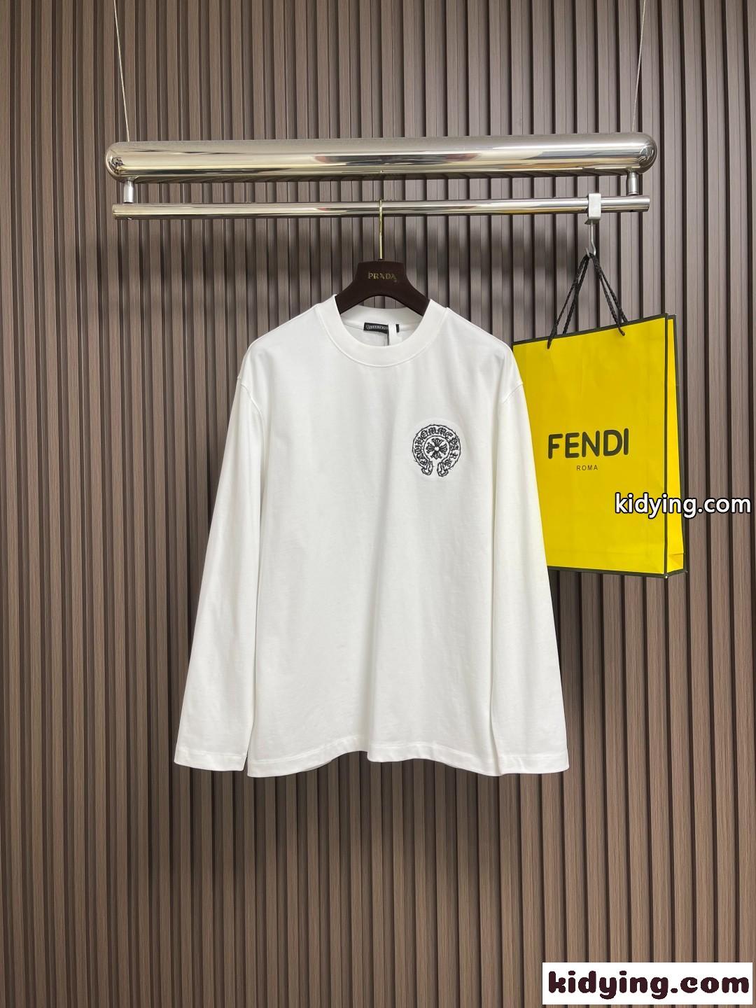 定番 カジュアル ホースシュー コットン 長袖Tシャツ クロムハーツ Tシャツ 偽物-0
