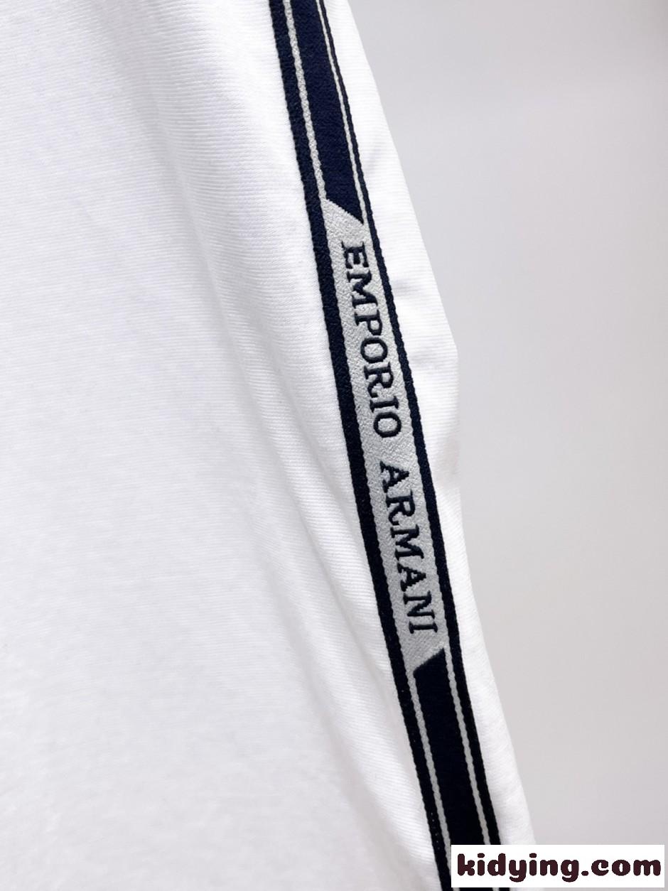洗練された カジュアル ロゴ ポロシャツ アルマーニ Tシャツ 偽物 ホワイト-3