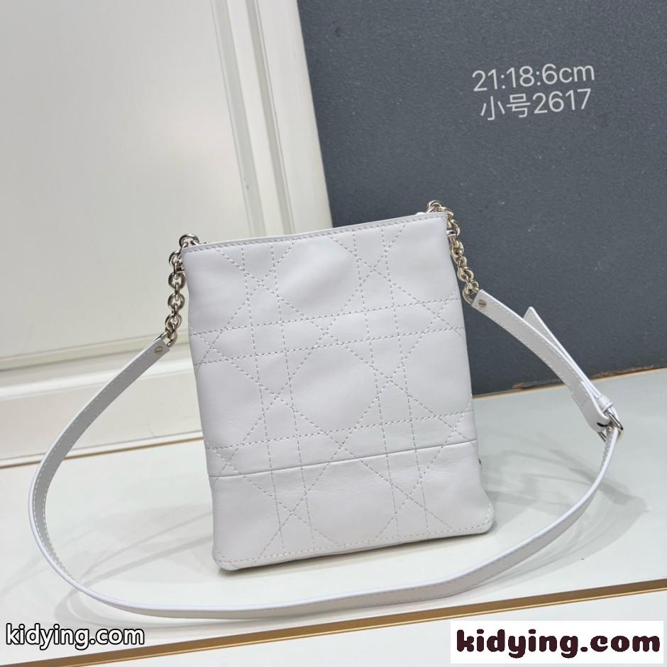 Dior Trianon チェーン付き バーティカルバッグ クリスチャン・ディオール コピー スモール ホワイト-2