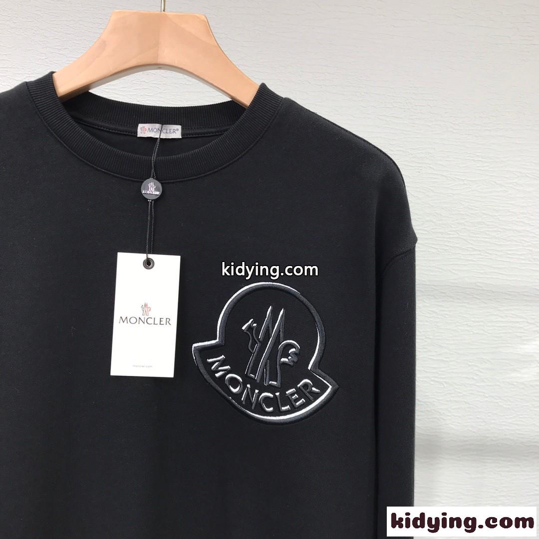 シンプル モンクレール Tシャツ コピー おしゃれ クルーネック スウェットシャツ ブラック-0