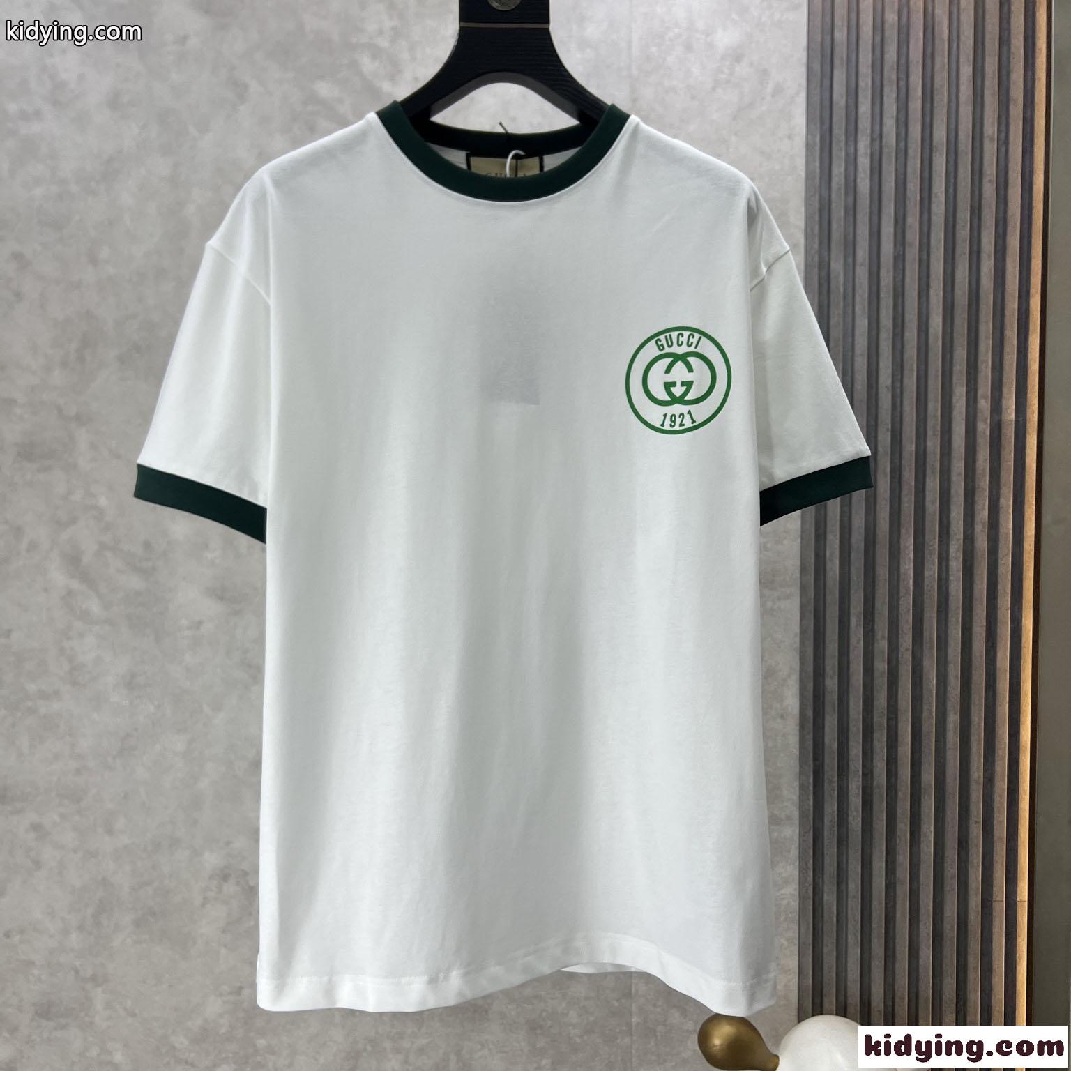 人気 ベーシック ロゴプリント コットン 半袖Tシャツ グッチ Tシャツ コピー 男女兼用-0