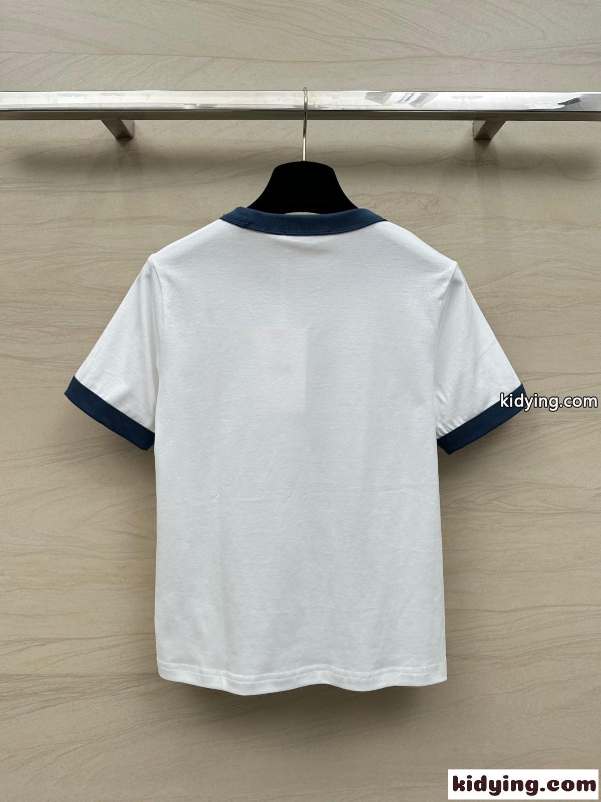 定番 人気 ロゴ クルーネック 半袖Tシャツ セリーヌ Tシャツ コピー ホワイト-4