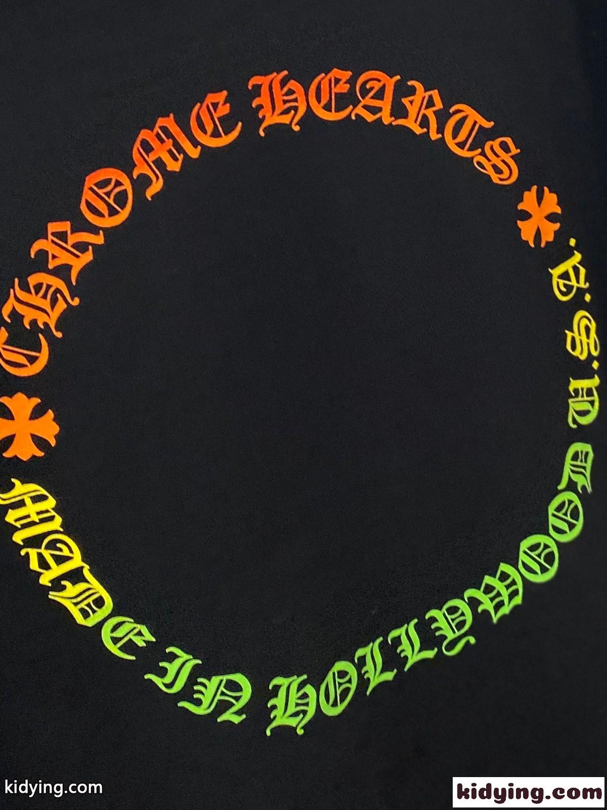 おしゃれ シンプル クルーネック プリント 長袖Tシャツ クロムハーツ Tシャツ コピー ブラック-1