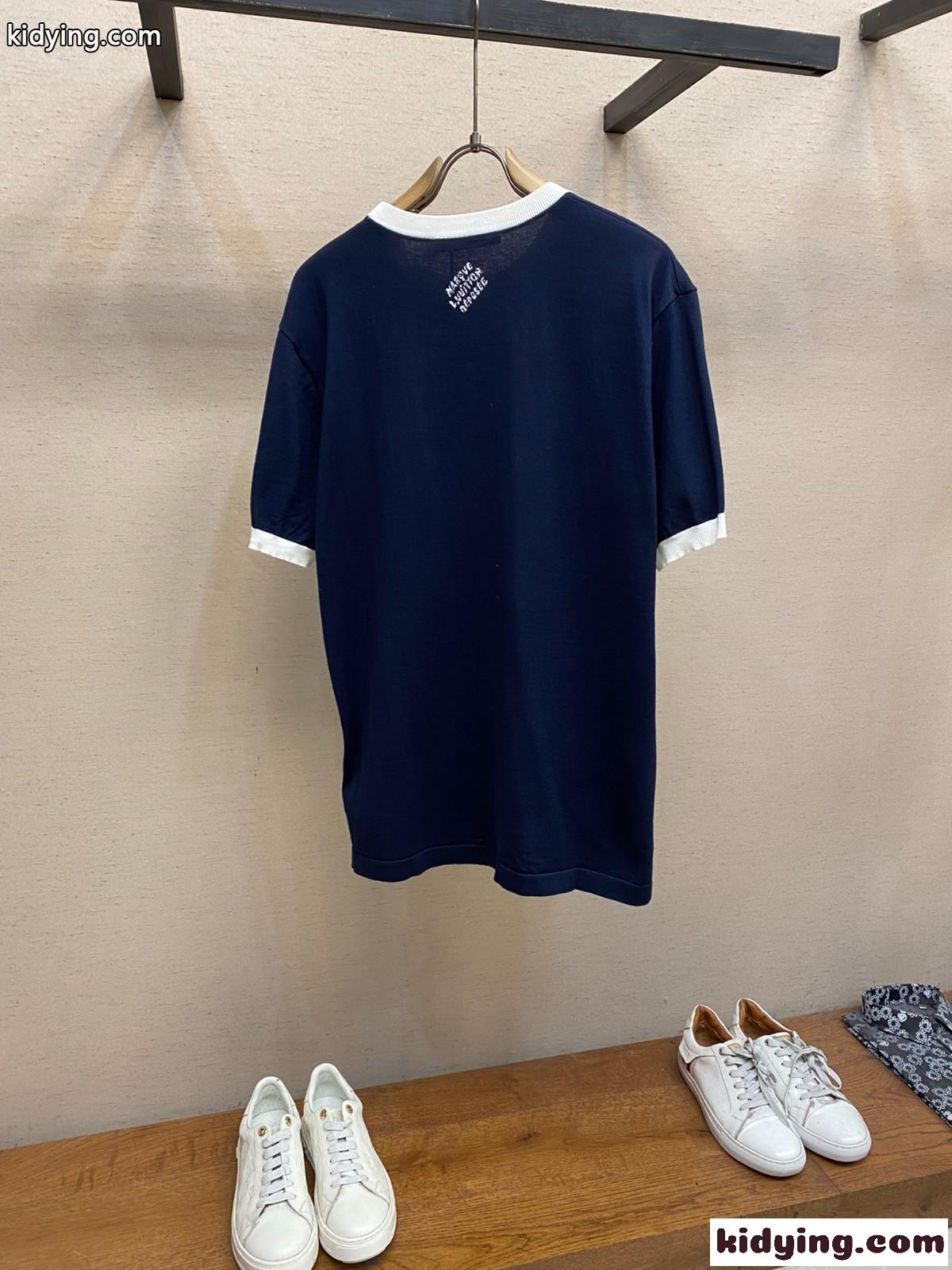 ルイ・ヴィトン Tシャツ コピー グラフィックインターシャショートスリーブコットンクルーネック-0