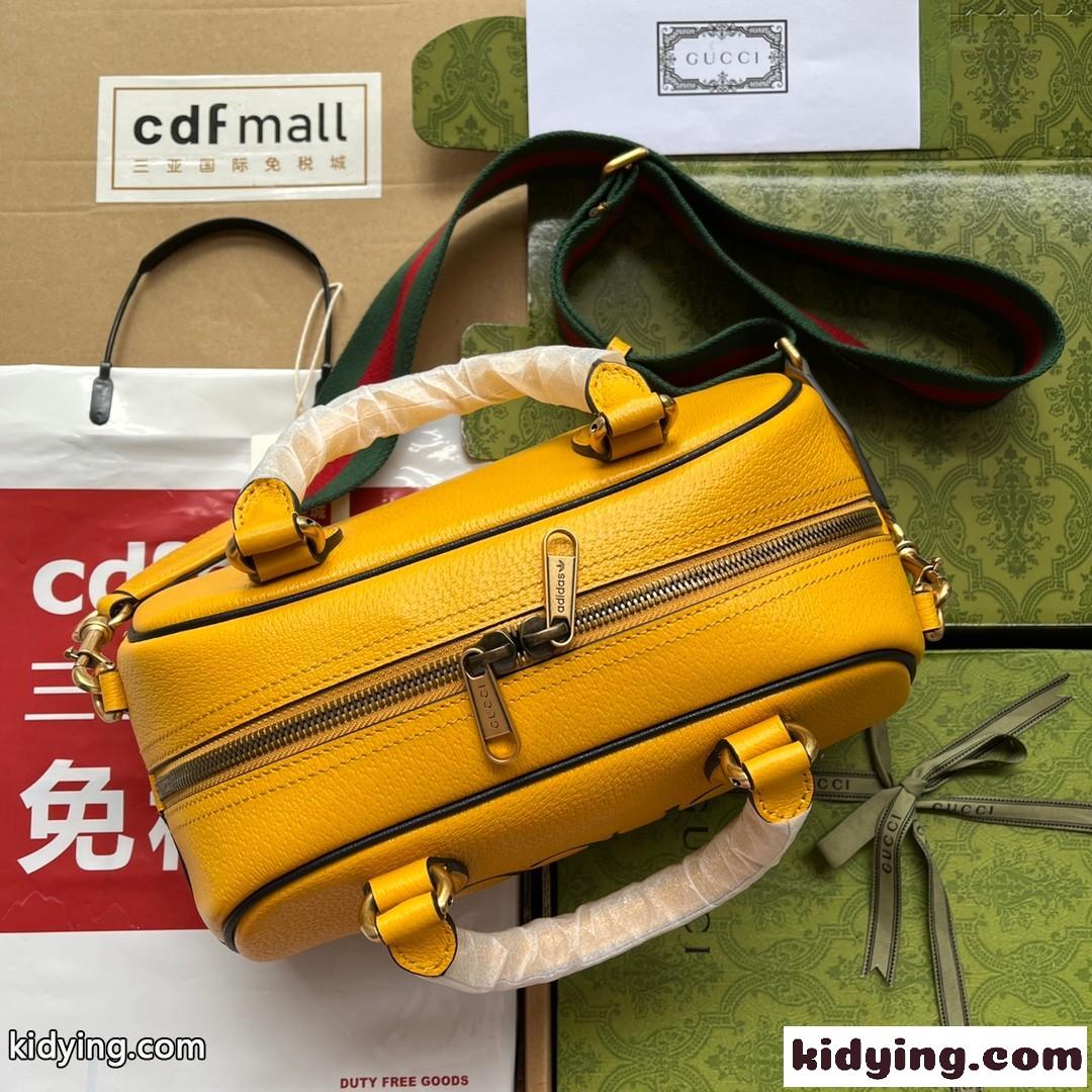 adidas x Gucci ミニ ダッフルバッグ 人気 カジュアル グッチ バッグ コピー ショルダーバッグ イエロー-2