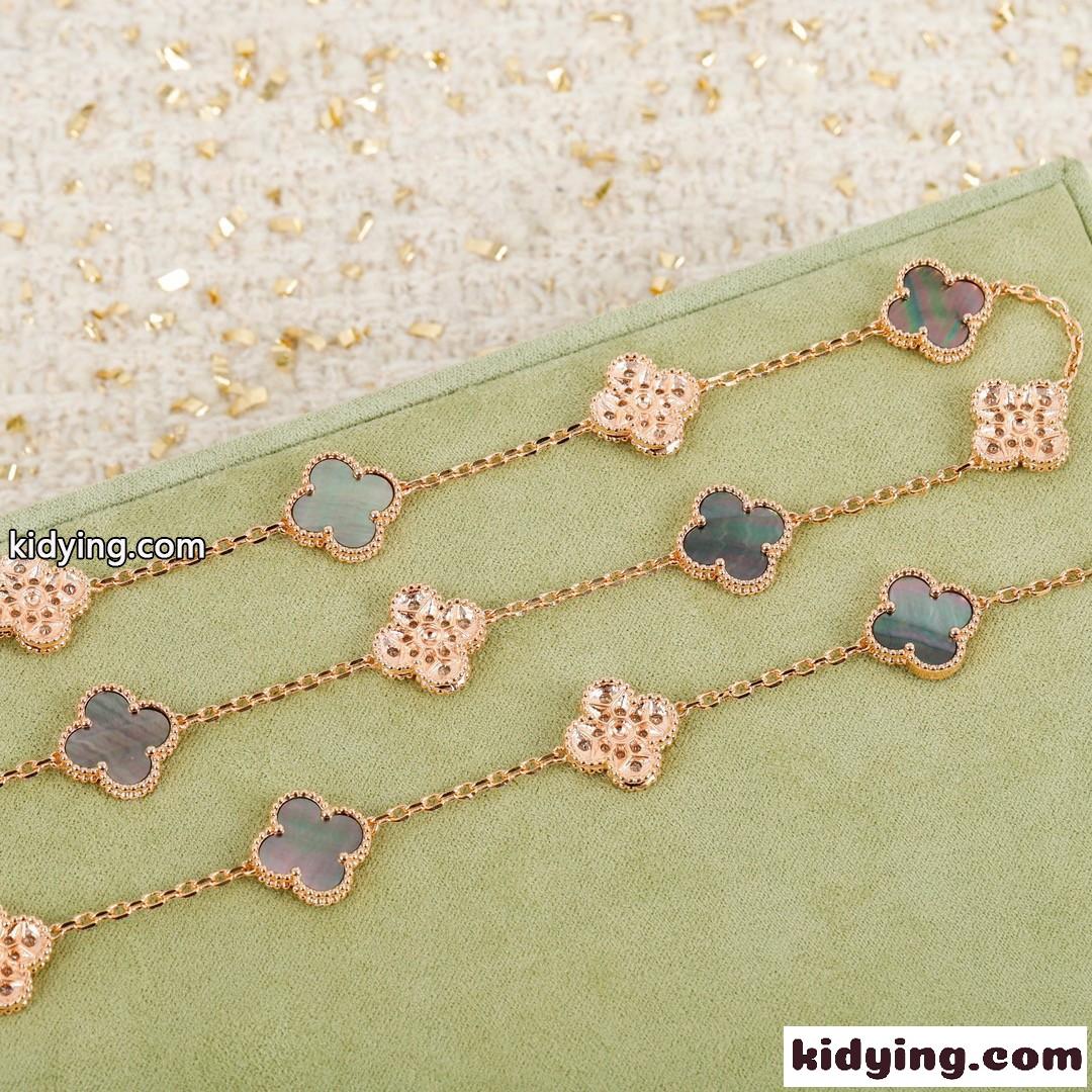 18Kメッキ ヴィンテージ アルハンブラ ロングネックレス ヴァンクリーフ&アーペル ネックレス コピー-2