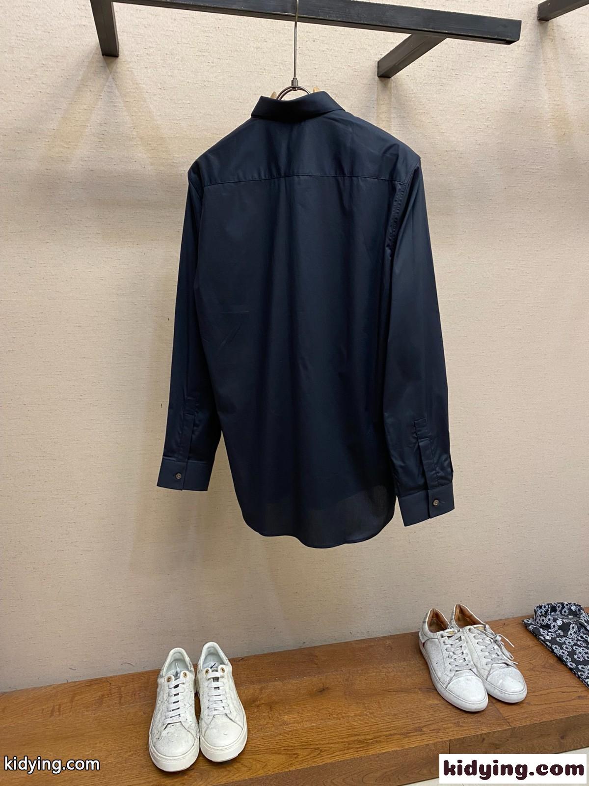 DIOR Charm ロングスリーブシャツ クリスチャン・ディオール シャツ コピー ブラック-1