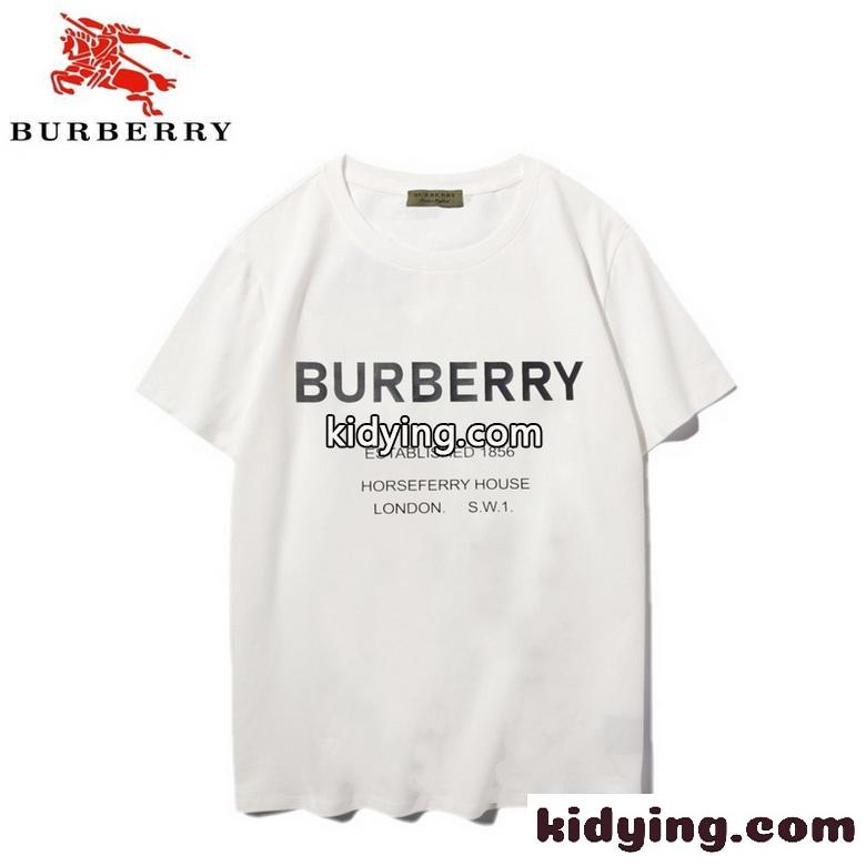 シンプル お洒落 クルーネック 定番 人気 春夏 トップス バーバリー 半袖Tシャツ コピー ロゴ プリント-0