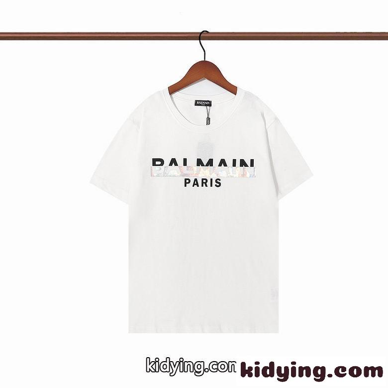 春夏 定番 バルマン Tシャツ コピー 半袖  おしゃれ カジュアル クルーネック トップス-0