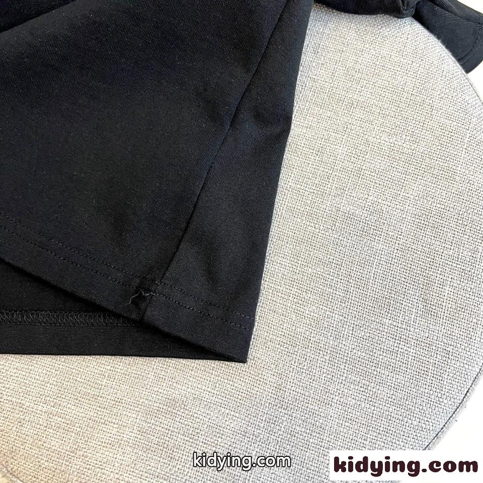 刺繍入り コットン 半袖Tシャツ ヴェルサーチェ Tシャツ 偽物 クルーネック ブラック-3