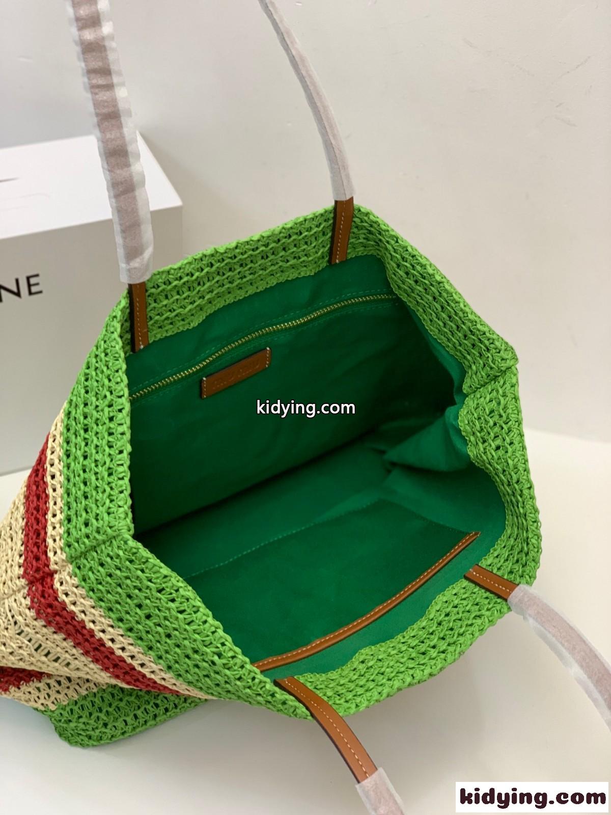レディース ラフィア おしゃれ 人気 可愛い ミュウミュウ バッグ コピー ロゴ 刺繍 トートバッグ-3