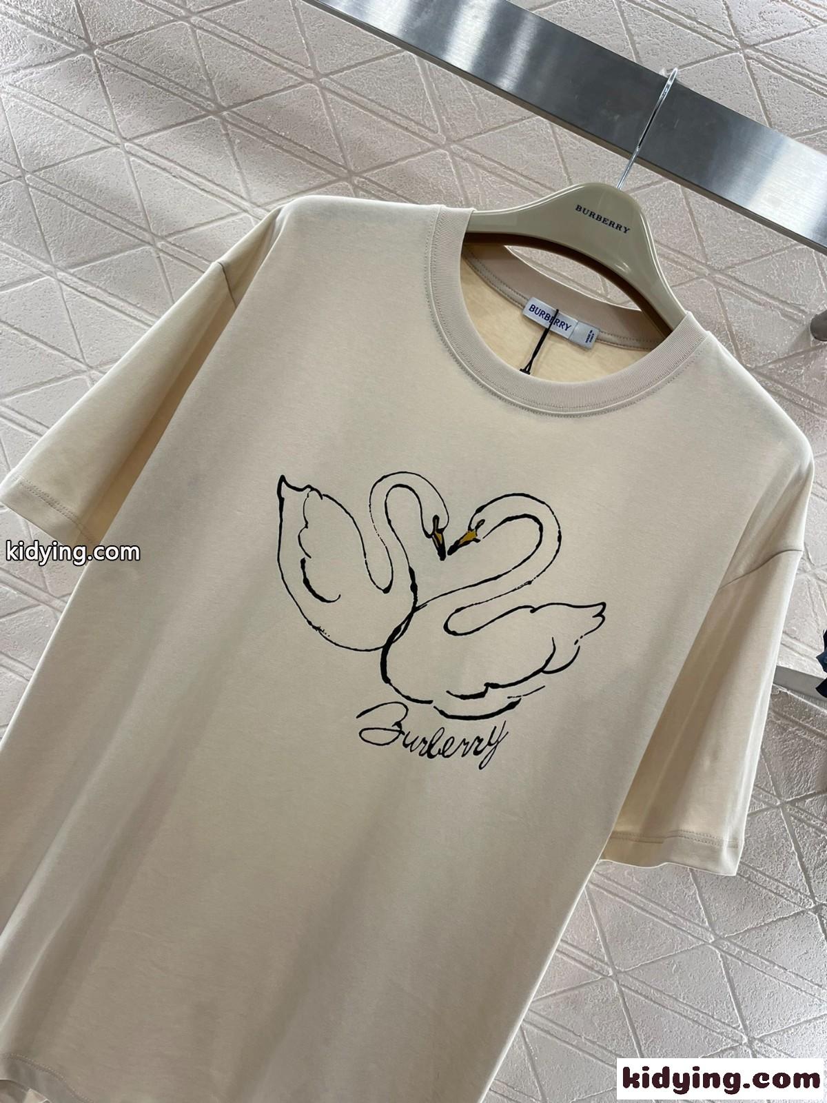 遊び心溢れる プリント コットンTシャツ バーバリー Tシャツ コピー 半袖 トップス-2