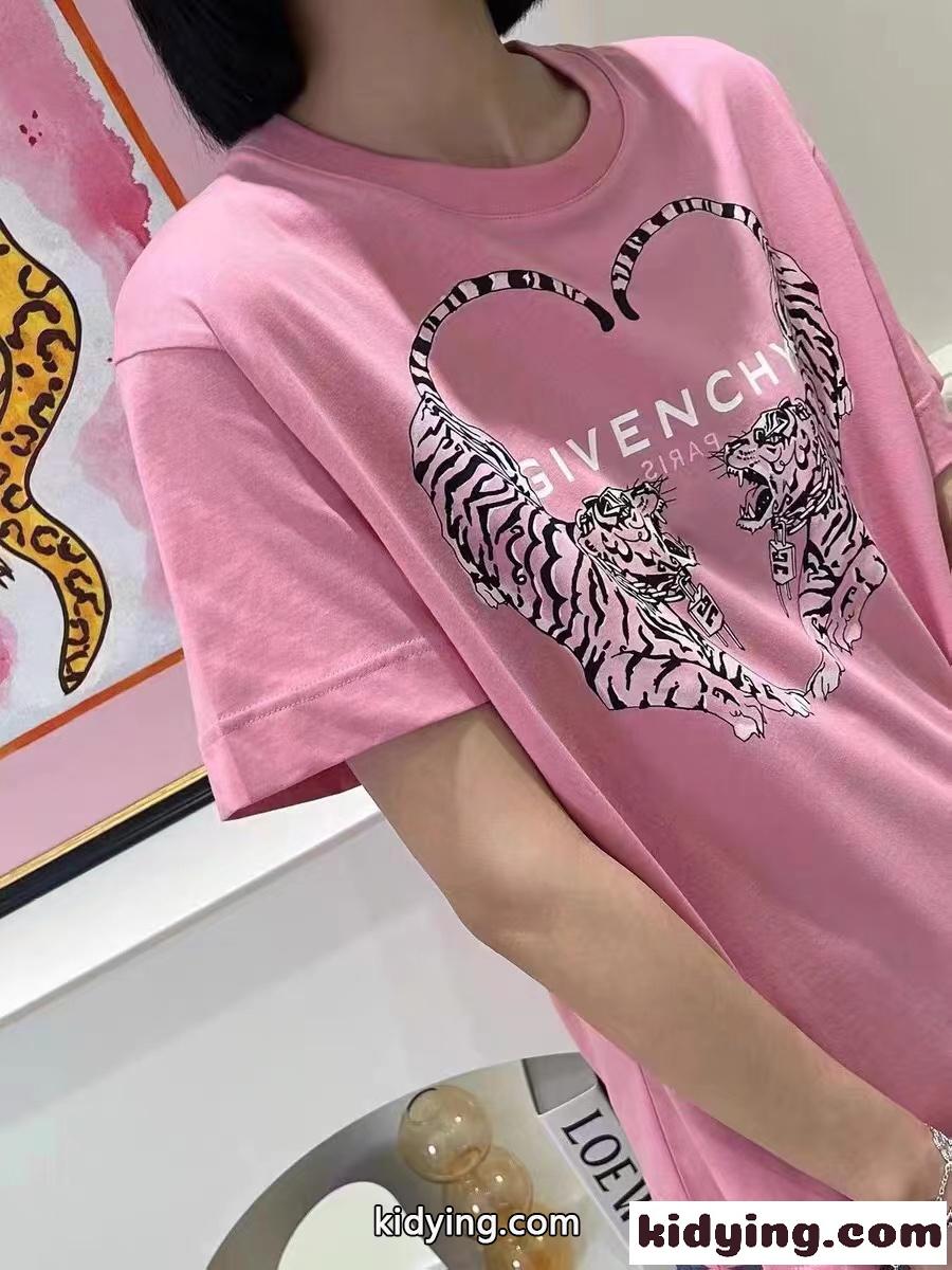 人気 着回し 相性抜群 ゆったり クルーネック プリント ジバンシィ Tシャツ コピー 春夏 カジュアル おしゃれ トップス-4