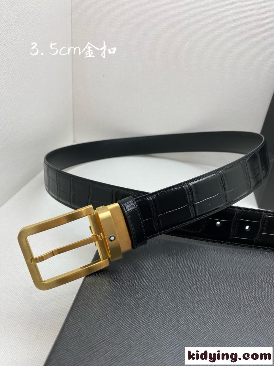 モンブラン ベルト 偽物 シンプル ビジネス 洗練された レザーベルト-3