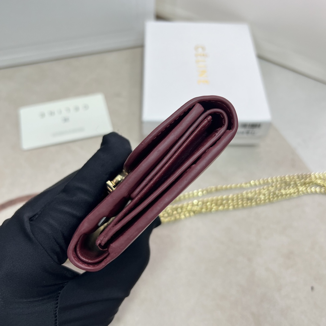 人気 トリオンフ ウォレット セリーヌ 財布 コピー コンパクト パープル-1