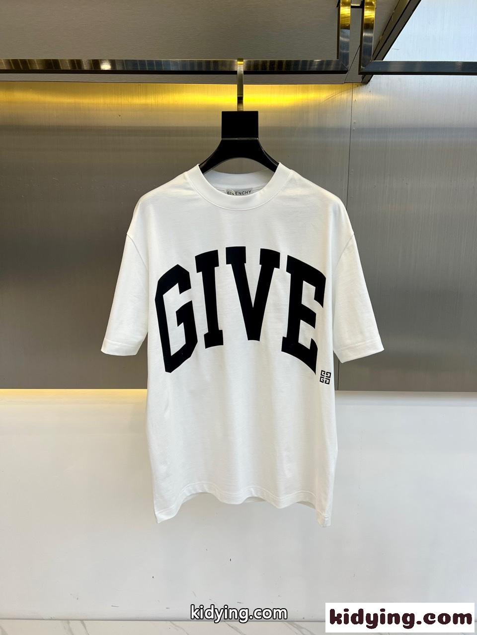 カジュアル ゆったり ロゴ コットン 半袖Tシャツ ジバンシィ Tシャツ 偽物 ホワイト-0