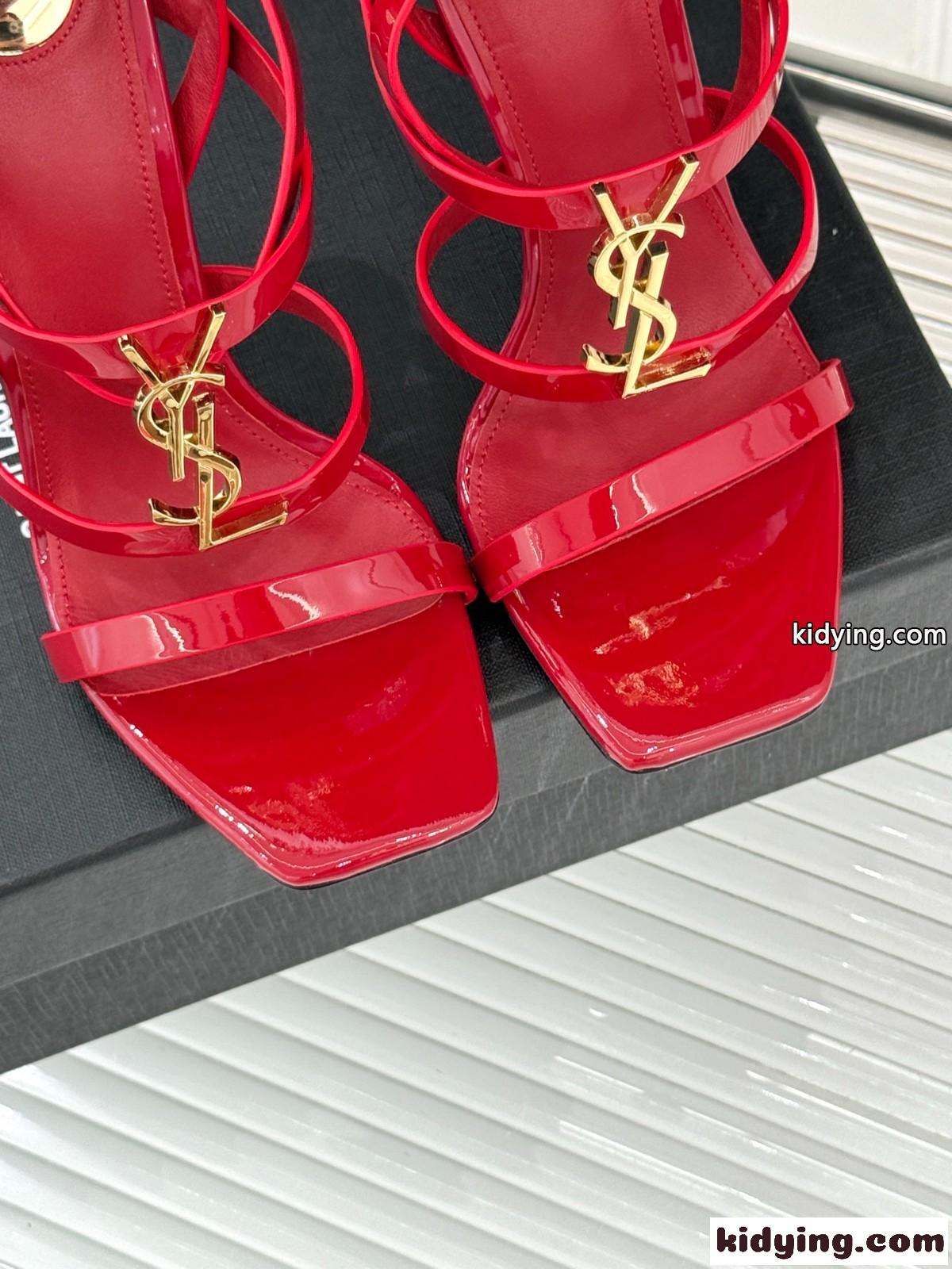 スタイルアップ YSL カサンドラ サンダル イヴ・サンローラン スーパーコピー レッド-3