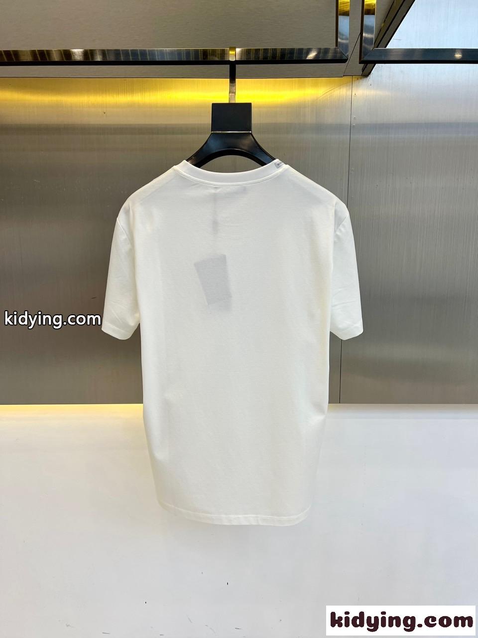 目を引く ロゴ 半袖Tシャツ ドルチェ&ガッバーナ Tシャツ 偽物 コットン ホワイト-3