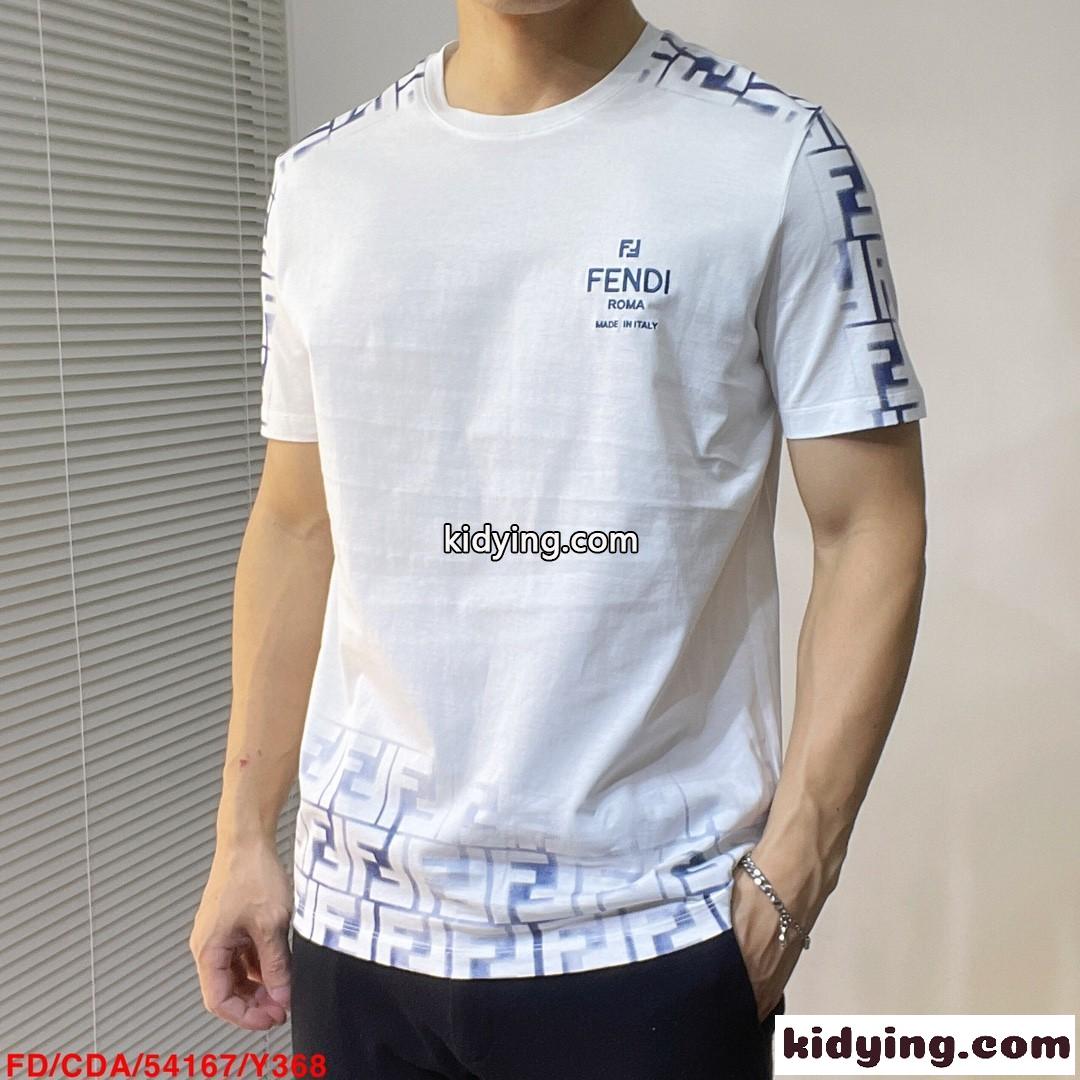 おしゃれ カジュアル コットン ロゴ 刺繍 フェンディ Tシャツ コピー メンズ-2