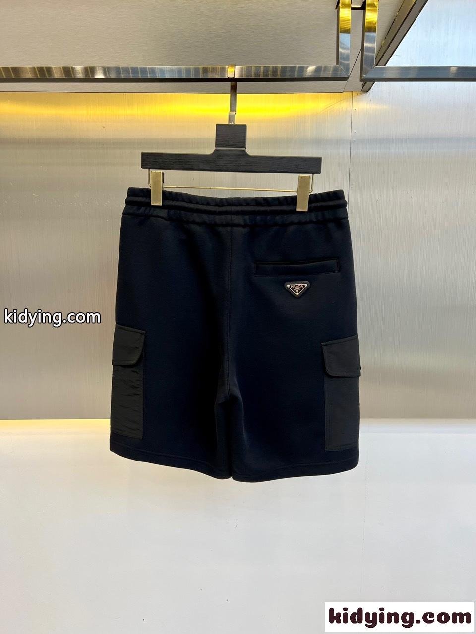 カジュアル 合わせやすい メンズ ショートパンツ プラダ パンツ 偽物 ネイビー-0