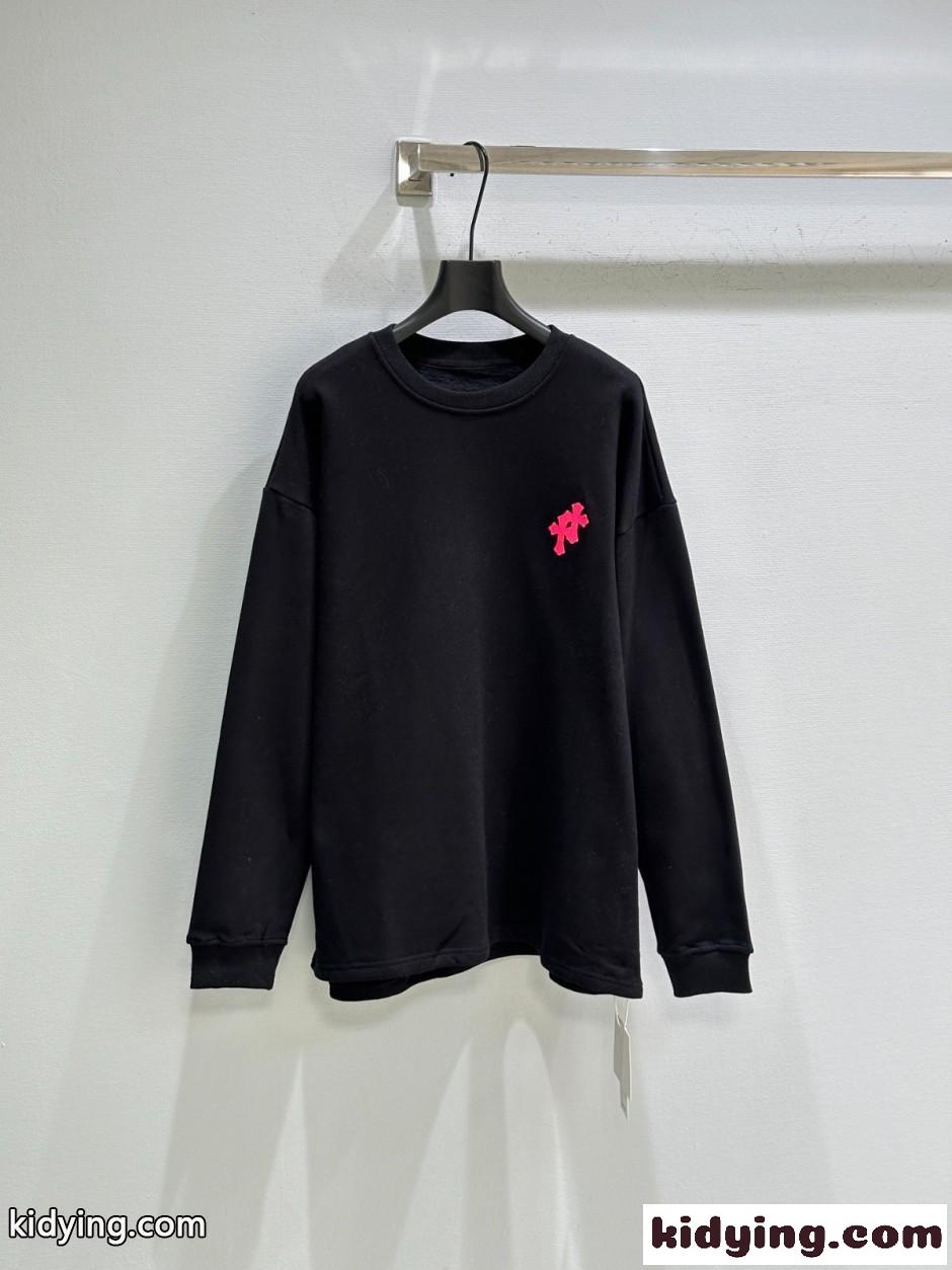 バックプリント 長袖Tシャツ クロムハーツ Tシャツ 偽物 コットン ブラック-0