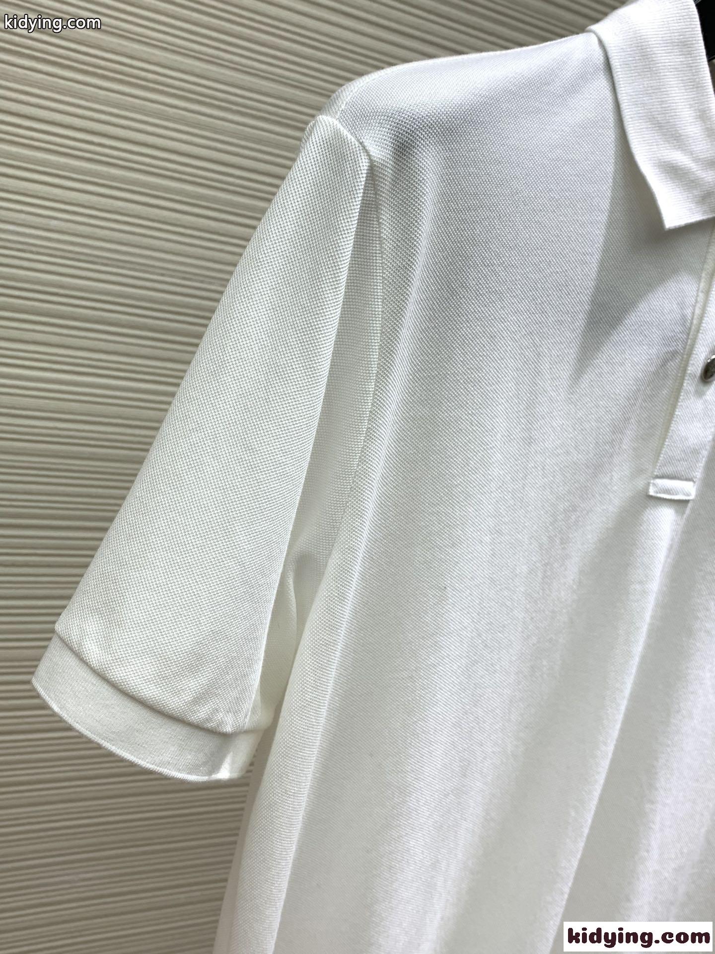 カジュアル 快適 コットンピケ 半袖 ポロシャツ モンクレール Tシャツ コピー ホワイト-0