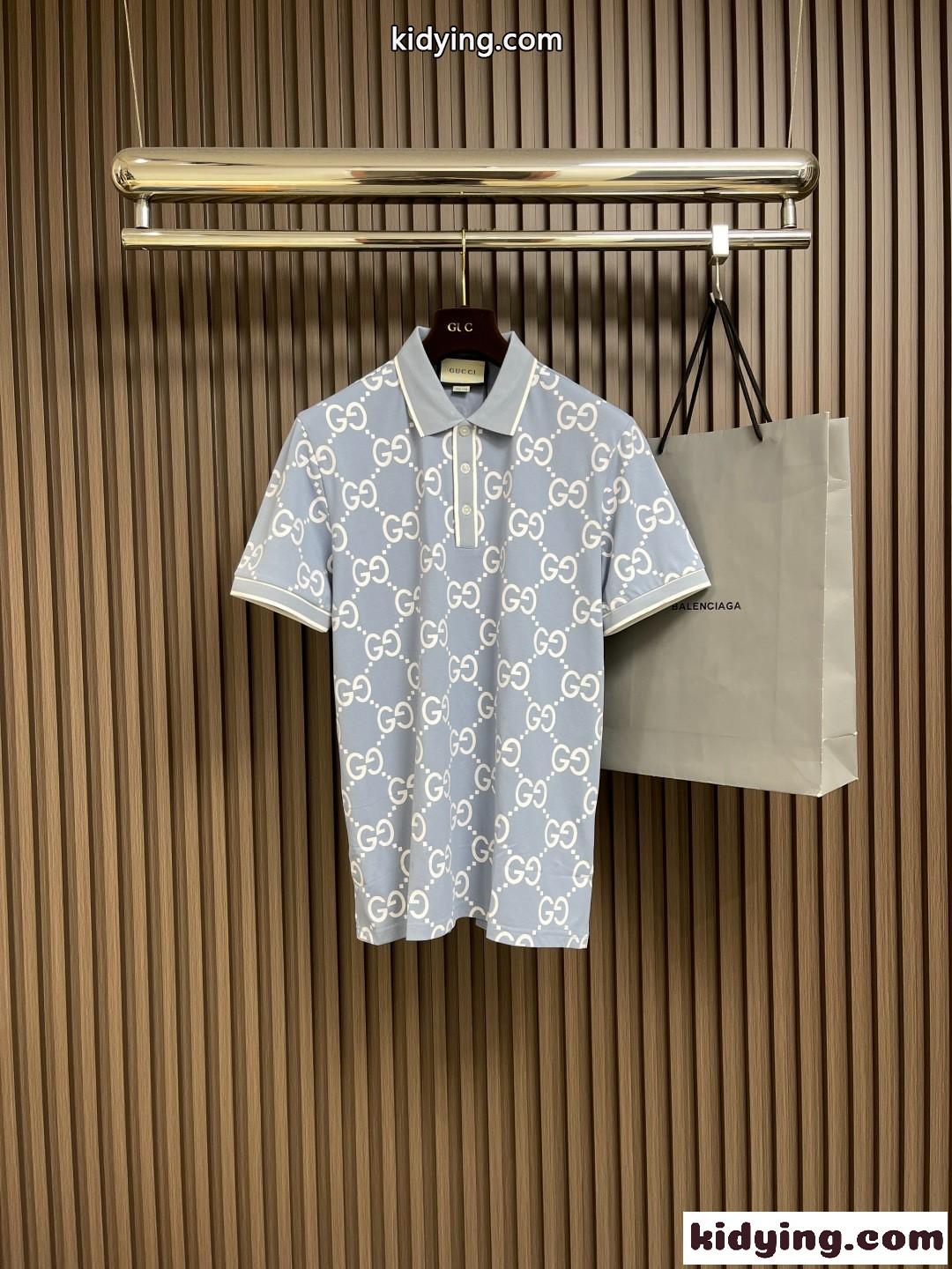 グッチ Tシャツ 偽物 メンズ カジュアル GG ポロシャツ 半袖トップス-1