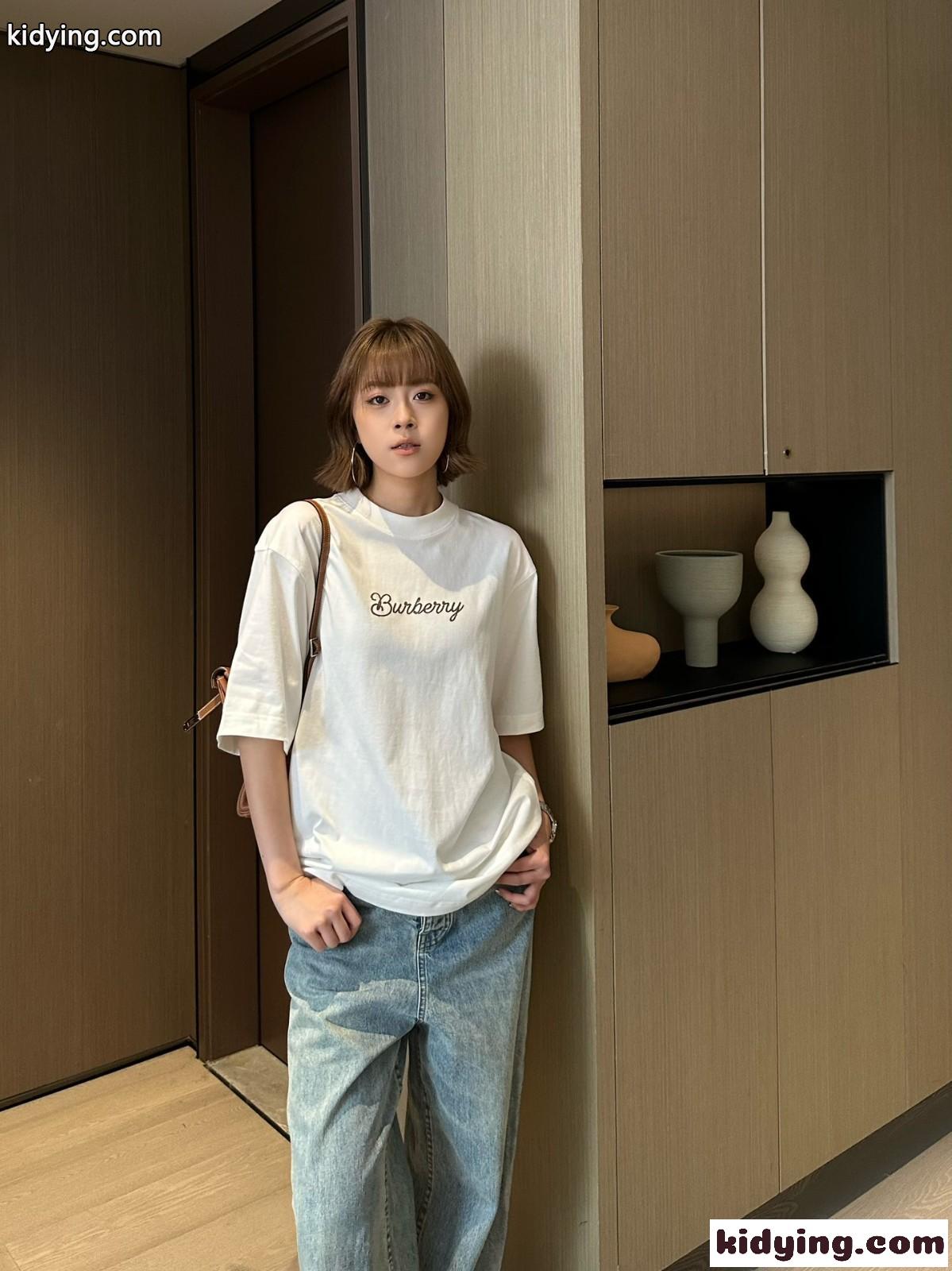 サーファー ナイト コットンTシャツ バーバリー 半袖Tシャツ コピー ホワイト-4