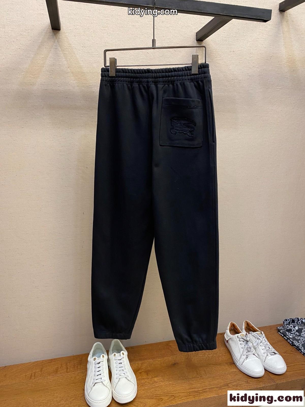 カジュアル ジョギングパンツ バーバリー パンツ コピー ロングパンツ ブラック-0
