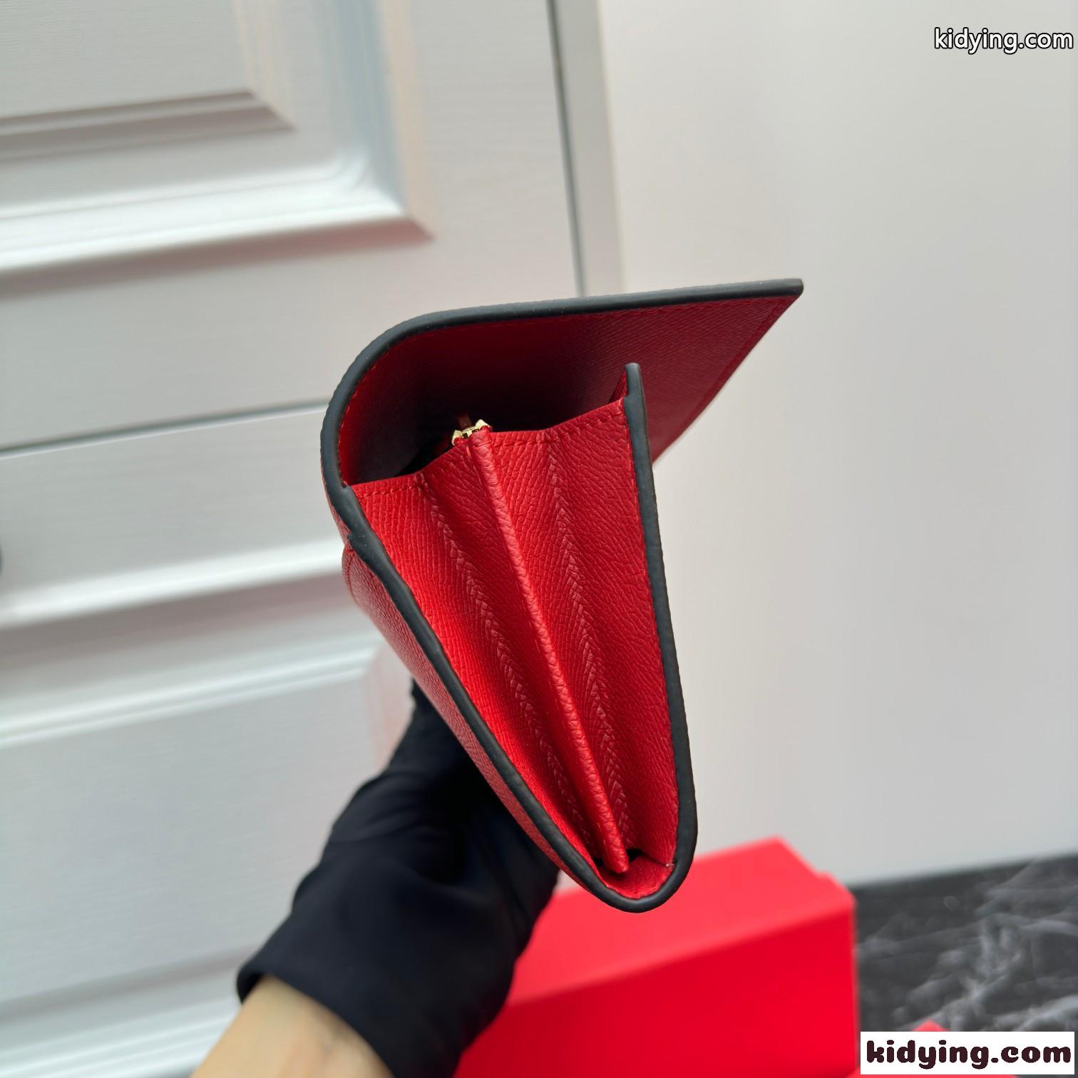ヴァレンティノ 財布 コピー Vロゴ シグネチャー グレインカーフスキン 長財布 レッド-0