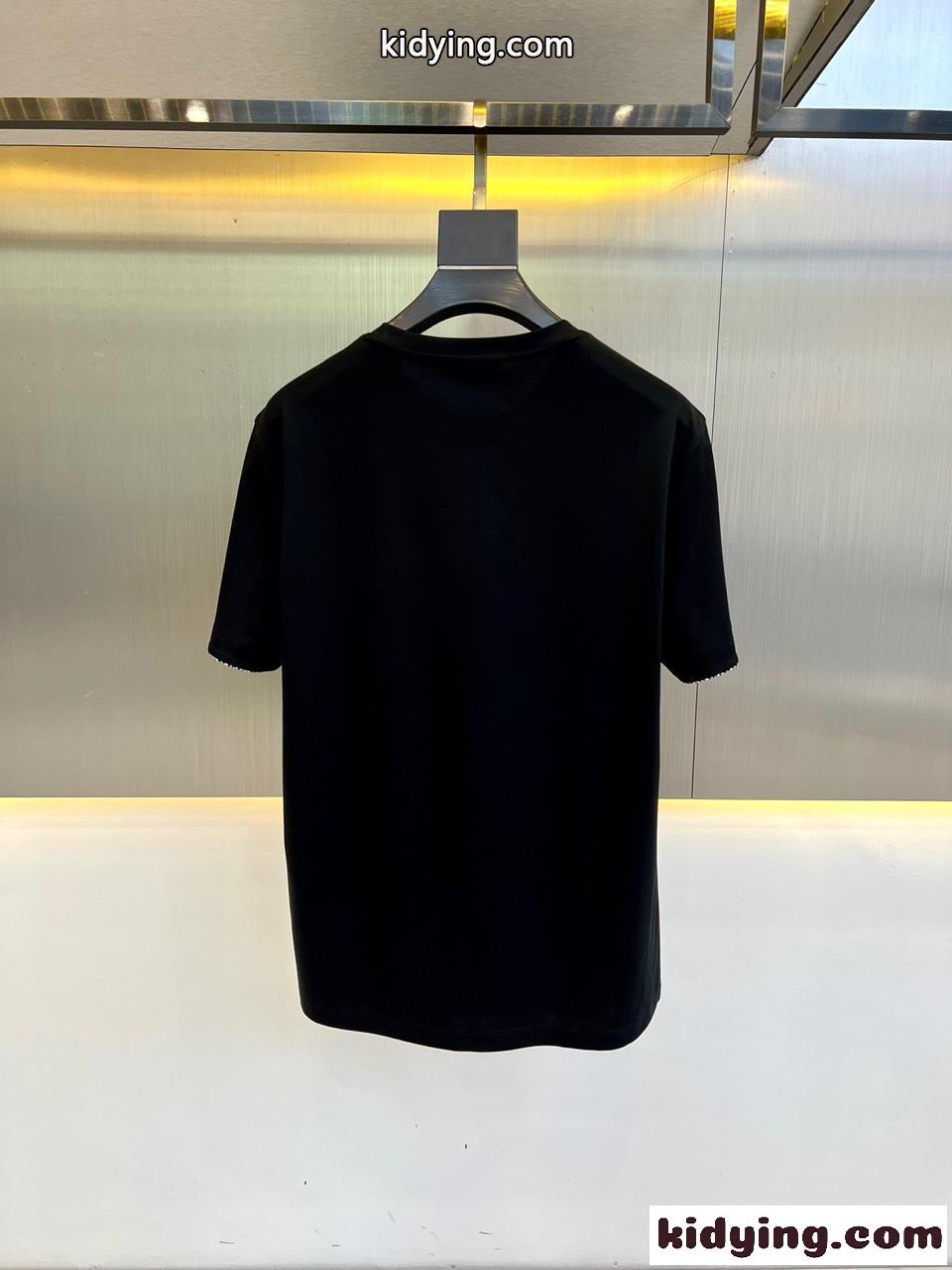 洗練された カジュアル コットン 半袖Tシャツ クリスチャン・ディオール Tシャツ コピー ブラック-3