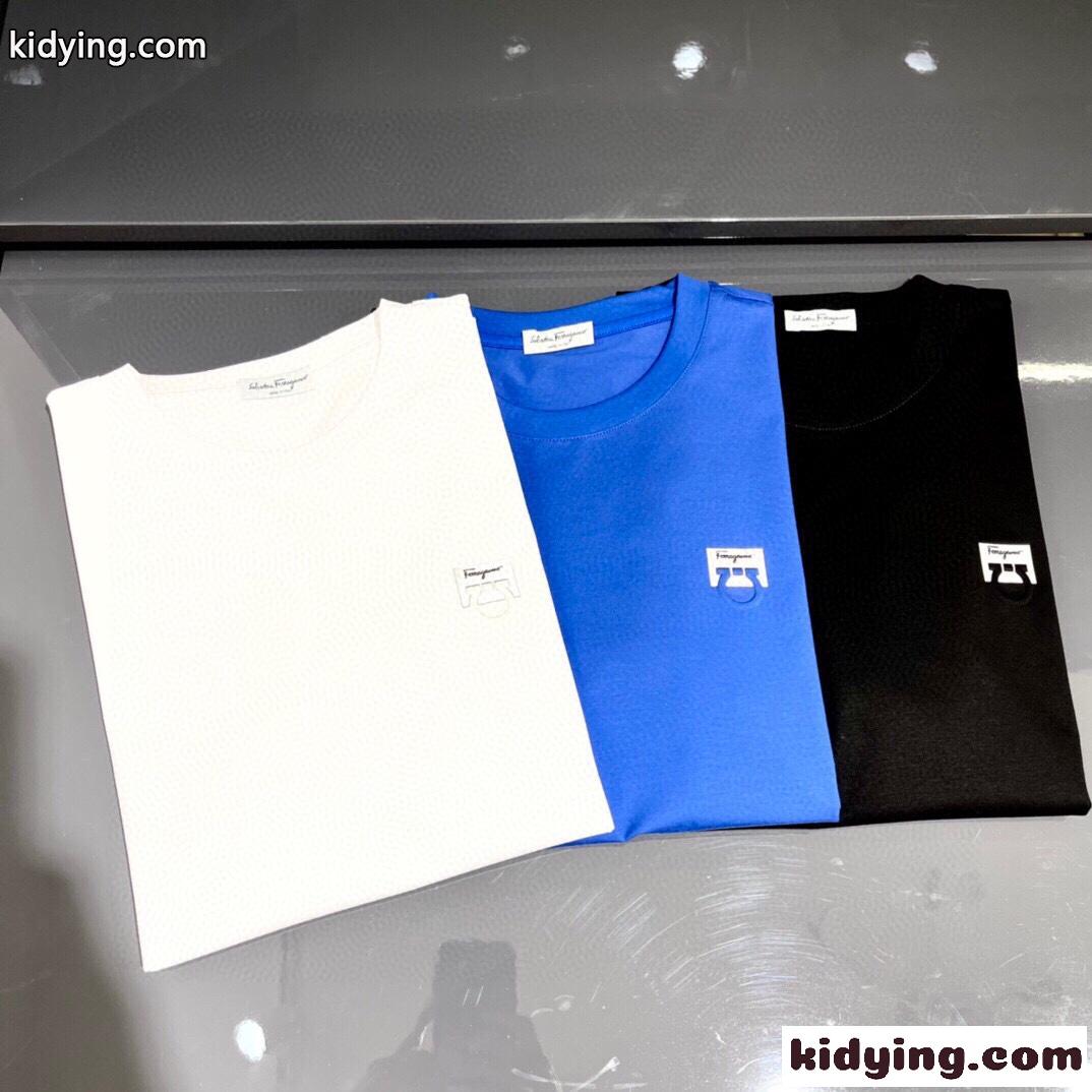 ベーシック ラウンドネック 人気 3色あり サルヴァトーレ・フェラガモ 半袖tシャツ コピー カジュアル-4