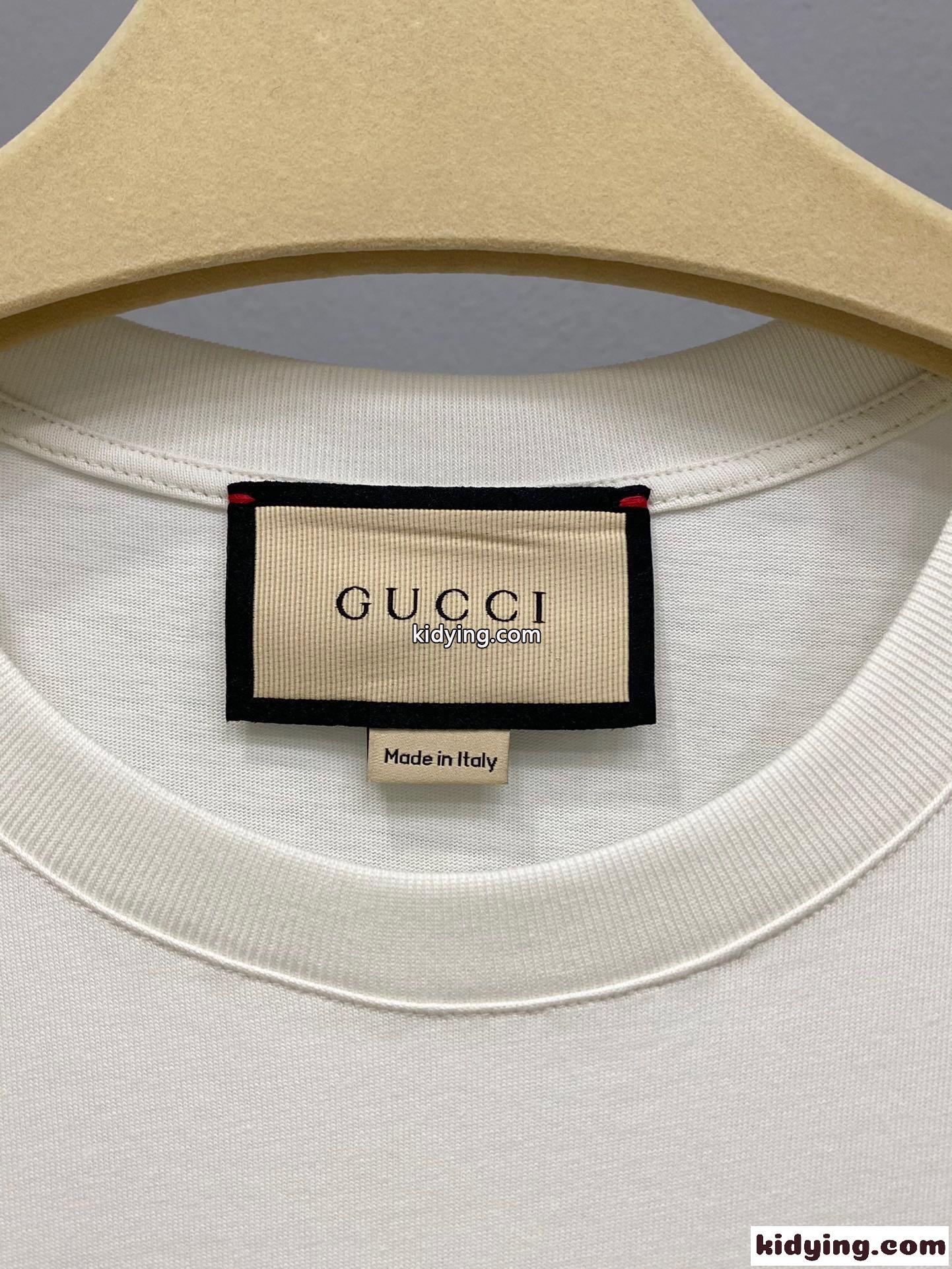 GUCCI ヴィンテージロゴ プリント 半袖Tシャツ グッチ Tシャツ コピー コットン-2