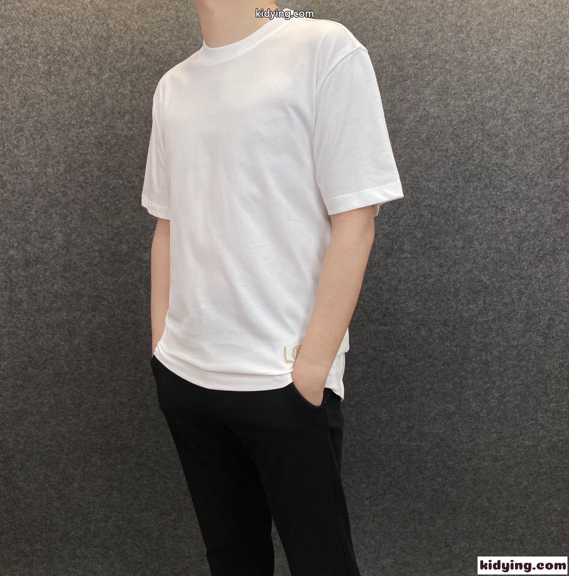 カジュアル ゆったり シンプル ラウンドネック 刺繍入り ロエベ 半袖tシャツ コピー メンズ トップス-1
