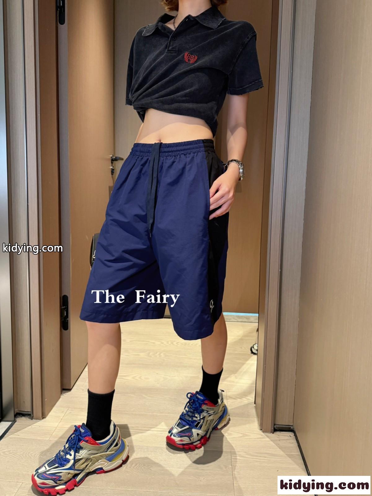 おしゃれ カジュアル ゆったり ショートパンツ バレンシアガ パンツ コピー ブルー ユニセックス-4