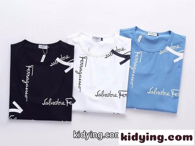 おしゃれ 個性 カジュアル ロゴ プリント サルヴァトーレ・フェラガモ 半袖tシャツ コピー メンズ 春夏 トップス-0