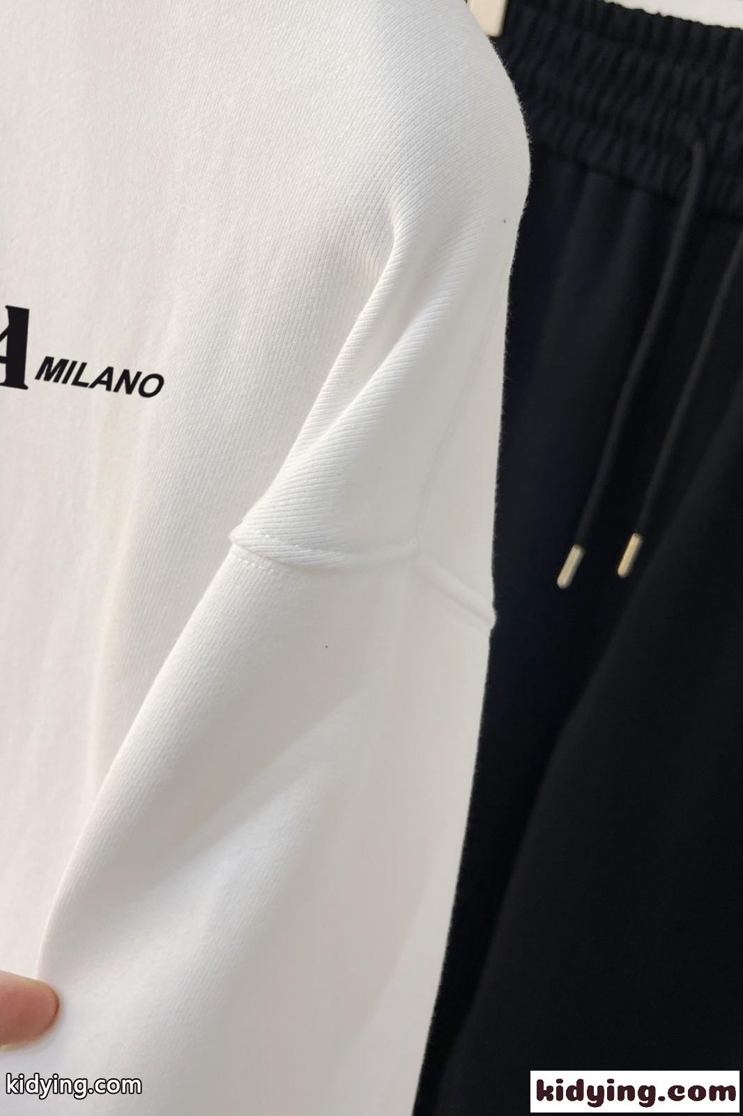 定番 ロゴプリント プラダ Tシャツ コピー コットン スウェットシャツ ホワイト-3