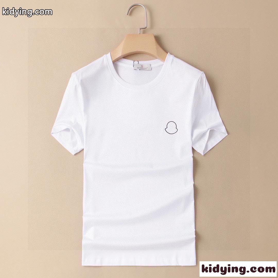 シンプル ロゴ 刺繍 高級感 クルーネック モンクレール tシャツ コピー 春夏 半袖 人気 トップス 着心地いい-0