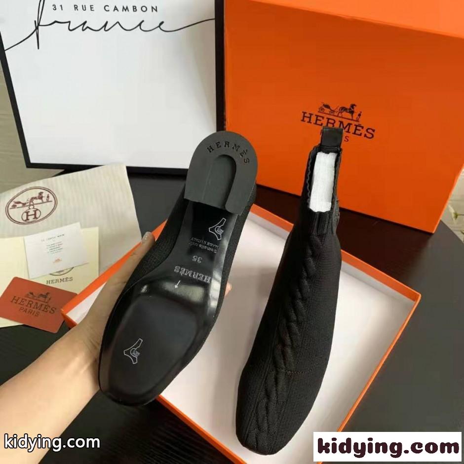 HERMES エルメス ジェナ ショートブーツ コピー アンクルブーツ ブラック-0