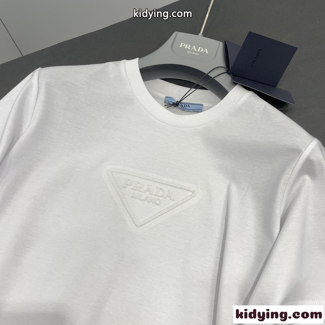ベーシック クルーネック ロゴ入り 半袖Tシャツ プラダ Tシャツ コピー ユニセックス-2